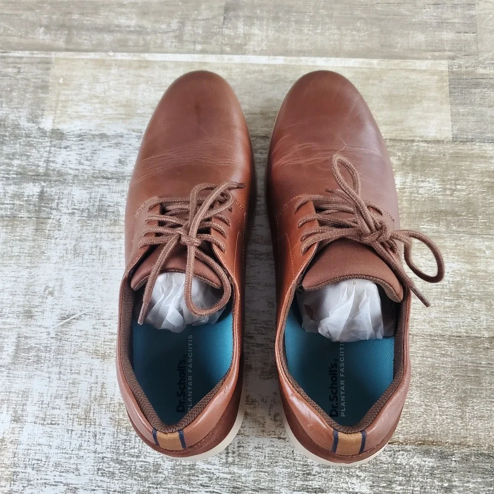 Dr. Scholls Feel Driven Plantar Fasciitis Mens Dress Shoes Sz 11 M Brown Oxford